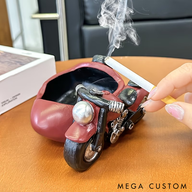Vintage Motorcycle Ashtray Creative Resin Design Unique Decorative Ash Holder for Home Office or Gifts Durable and Easy to Clean