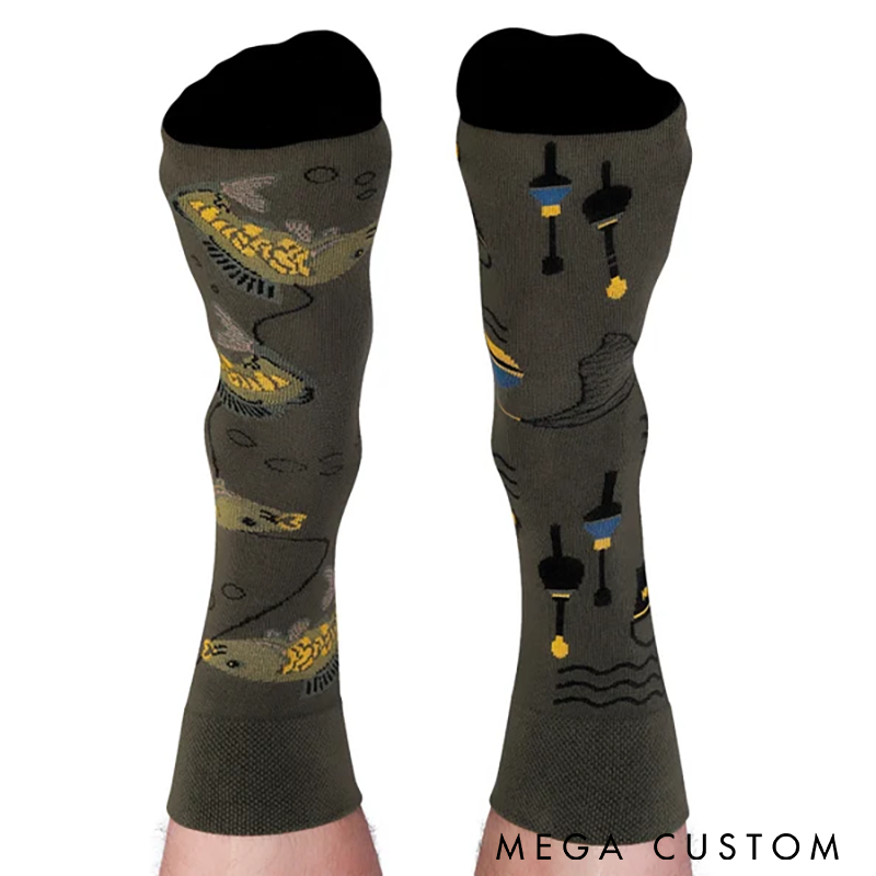 Personalized Fishing Socks Lucky Fishing Socks Comfortable and Fun Gift for Fishermen Unique Outdoor or Everyday Wear for Fishing Lovers