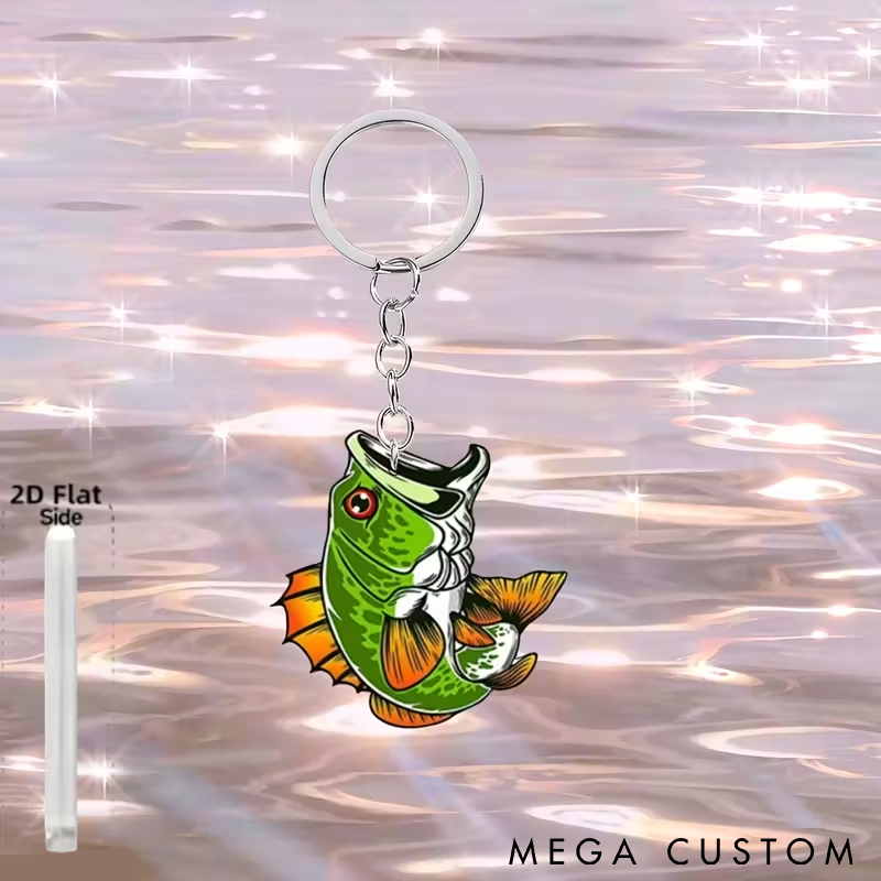 Fishing Keychain 2D Acrylic Fish Design Custom Fish Lightweight and Durable Perfect Gift for Fishing Enthusiasts Unique Accessories