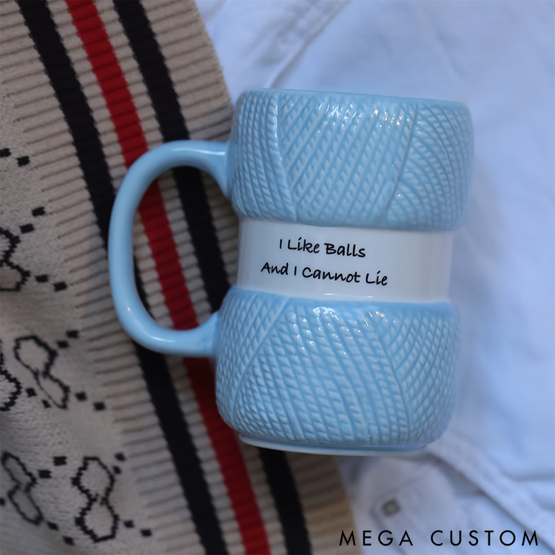 Personalized Knitting-Themed Ceramic Mug Creative Yarn Ball Design Coffee Cup Perfect Gift for Knitters and Crochet Lovers