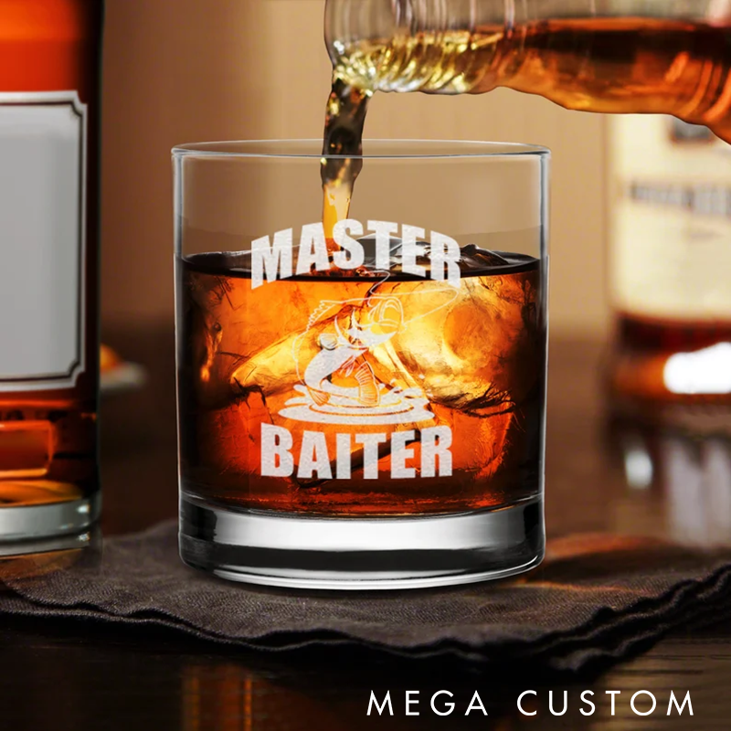 Personalized Fishing Whiskey Glass Funny Fisherman Gift Perfect Gift for Fishing Lover and Beverage Enthusiast