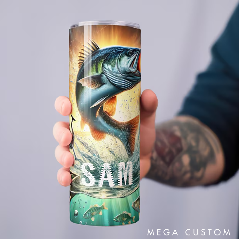 Personalized Fishing Tumbler Fishing Life Tumbler Custom Name Perfect Gift for Anglers and Outdoor Enthusiasts