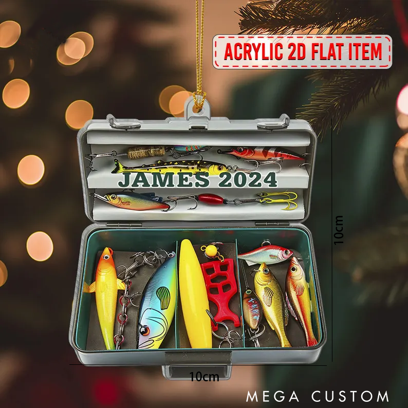 Personalized Fishing Tackle Box Ornament Fisherman Ornament Fishing Dad Ornament Christmas Gifts Tackle Box Gifts for Him Perfect Christmas Gift for Fishing Lover