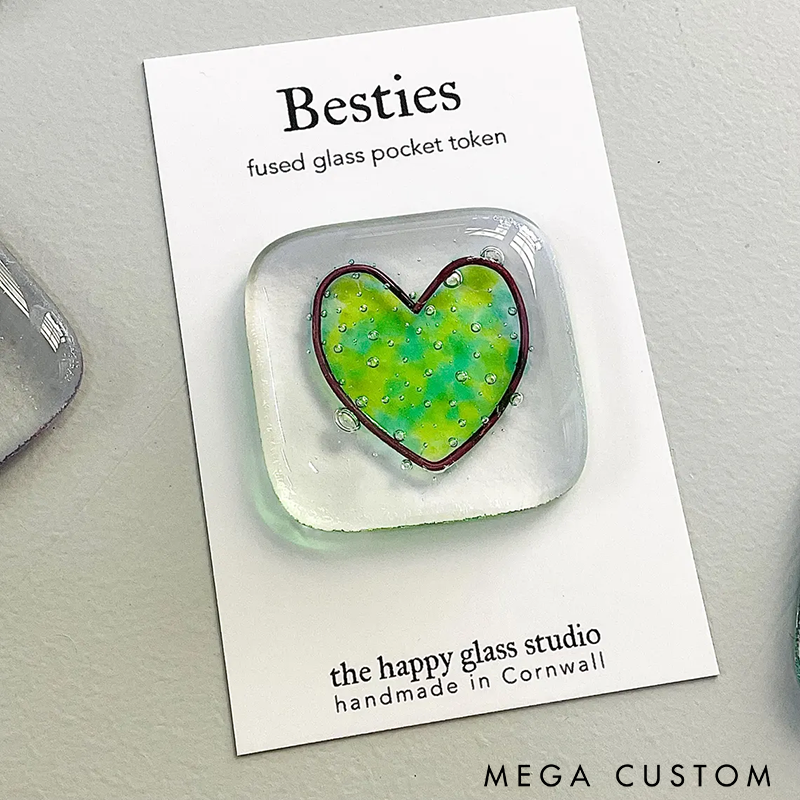 Handmade Glass Pocket Token Unique Friendship Gift with Inspirational Quote Perfect for Decoration or Sentimental Memory