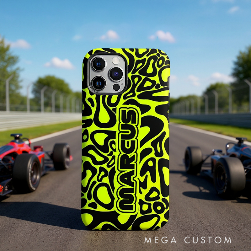 Personalized Racing Name Phone Case Custom Name Design for Racers and Racing Lovers