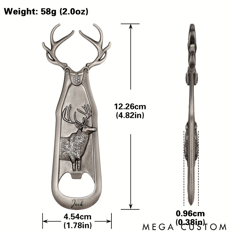 Personalized Elk-Shaped Bottle Opener Vintage Metal Design Durable Perfect for Home Bar or Gifts