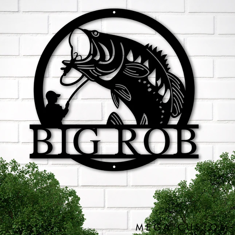  Personalized Fishing Metal Wall Art Fishing Sign Fisherman Gift Perfect for Anglers Home Cabin Decor or Unique Fishing Gifts