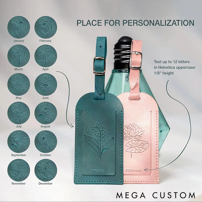 Personalized Passport Cover Leather Passport Holder with Birth Month flower Wallet Passport for Women Monogram passport Perfect Gift for Travelers