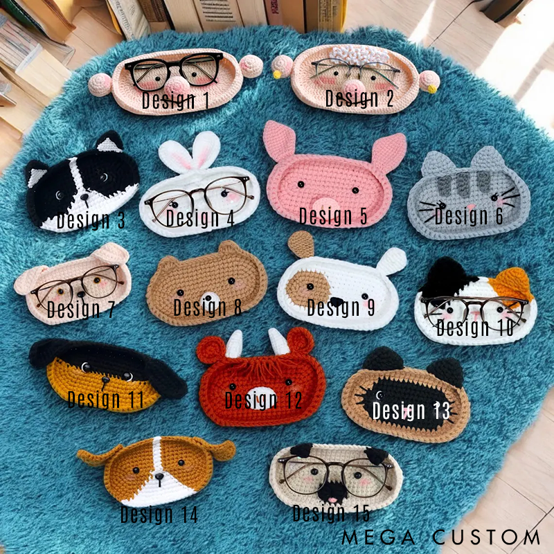 Handmade Crochet Eyeglass Stand Farm Animals Eyeglasses Holder Crochet Cute and Durable Eyeglasses Holder Perfect for Glasses Protection and Gifts