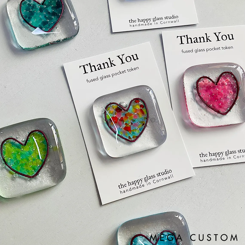Handmade Glass Pocket Token Unique Friendship Gift with Inspirational Quote Perfect for Decoration or Sentimental Memory