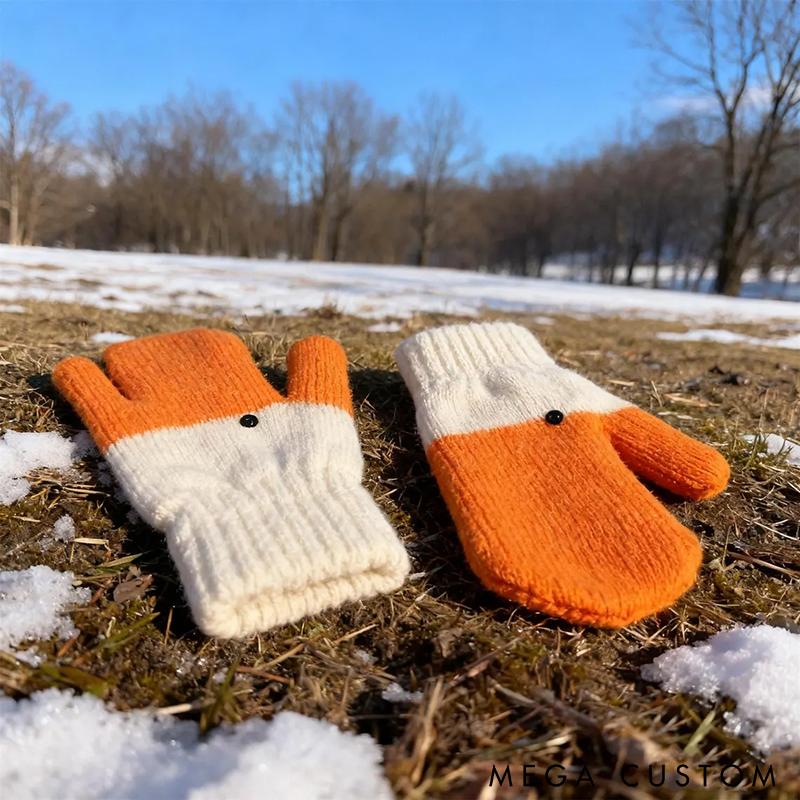 Fun Winter Goose Gloves Stretchy Winter Warm Knit Mittens Handmade Crochet Knit Animal Gloves Warm and Soft Winter Gloves with Creative Design Perfect for Kids Adults and Outdoor Activities