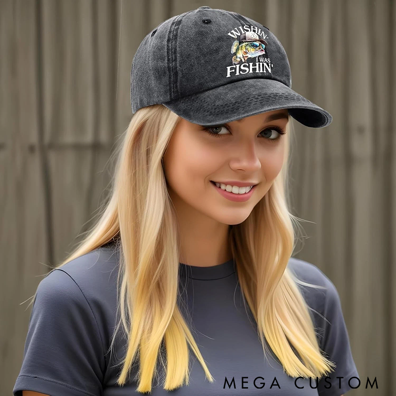 Personalized Fishing Hat Adjustable Cotton Baseball Cap Funny Fishing Design Comfortable and Stylish Gift for Fishing Enthusiasts