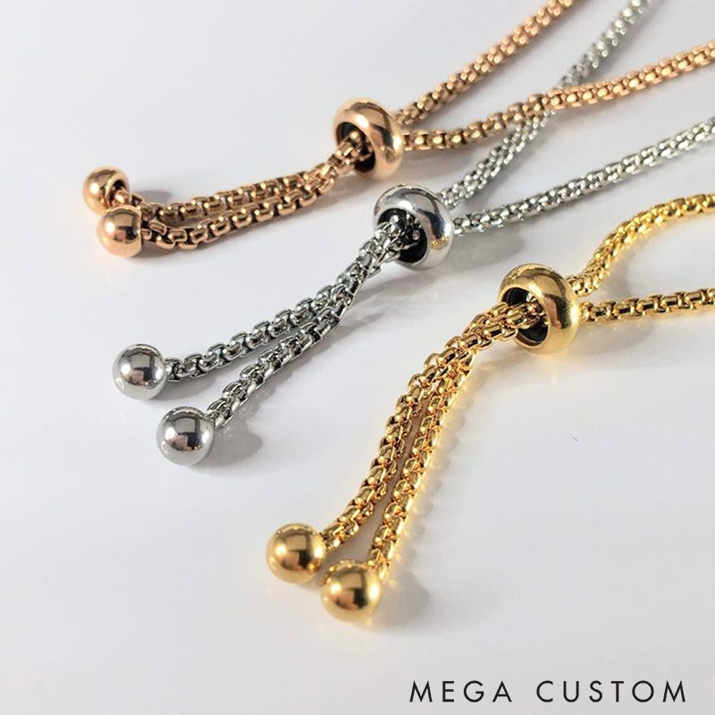 Personalized Heart Birthstone Bracelet Adjustable Bracelet Minimalist Custom Valentines Day Gift for Women