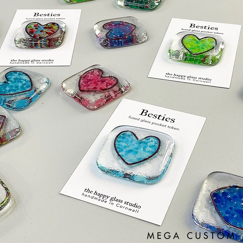 Handmade Glass Pocket Token Unique Friendship Gift with Inspirational Quote Perfect for Decoration or Sentimental Memory