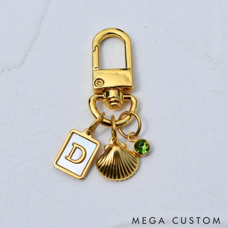 Personalized Initial Keychain Bag Charms Keychain Holder Multiple Charms Holder Ring Luxury Gold Bag Charm Key Holders Purse Charm Women Bag Accessories Gift for Her Mom