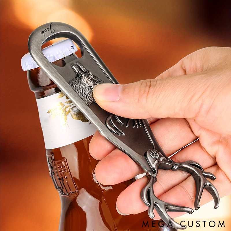Personalized Elk-Shaped Bottle Opener Vintage Metal Design Durable Perfect for Home Bar or Gifts