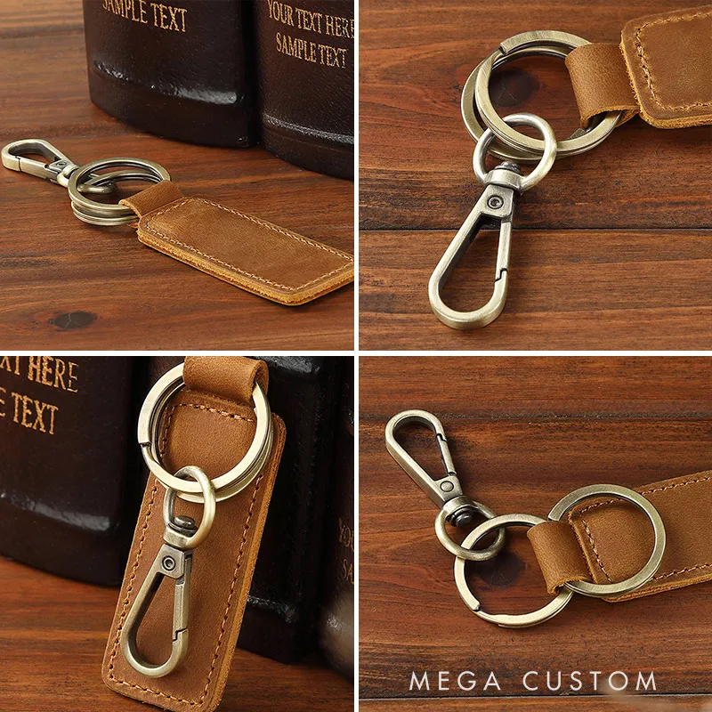 Personalized Leather Fishing Keychain with Hook Design Fishing Keychain Durable and Stylish Gift for Fishermen Dad or Husband