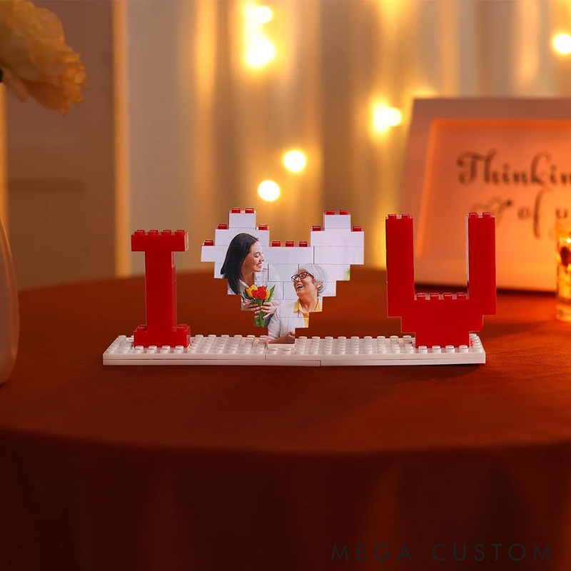 Personalized Building Blocks Puzzle Photo Puzzle I Love You Block Puzzle Girlfriend Mom Mother's Day Gift Valentine's Gifts for Her