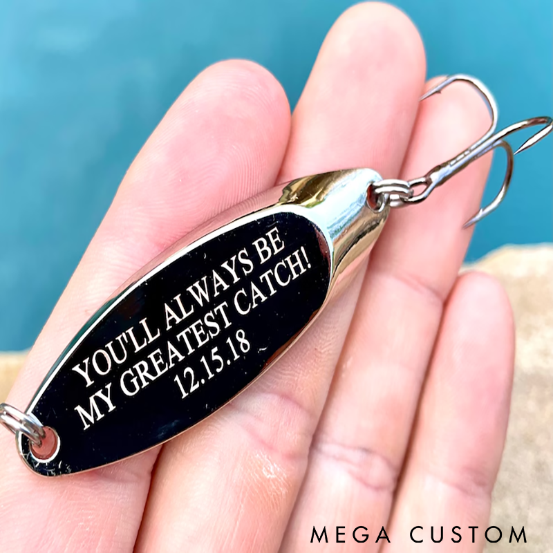 Personalized Fishing Lure Engraved Fishing Lure Custom Text and Time Fishing Gifts for Him Gift for Boyfriend Fathers Day Gift Retirement Gift Husband