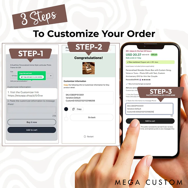 Personalized Wooden Music Box Custom Song Photo and Text Laser-Cut Craft Perfect Gift for Loved Ones