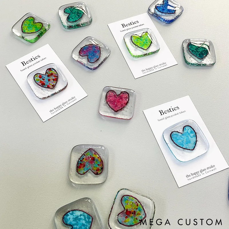 Handmade Glass Pocket Token Unique Friendship Gift with Inspirational Quote Perfect for Decoration or Sentimental Memory