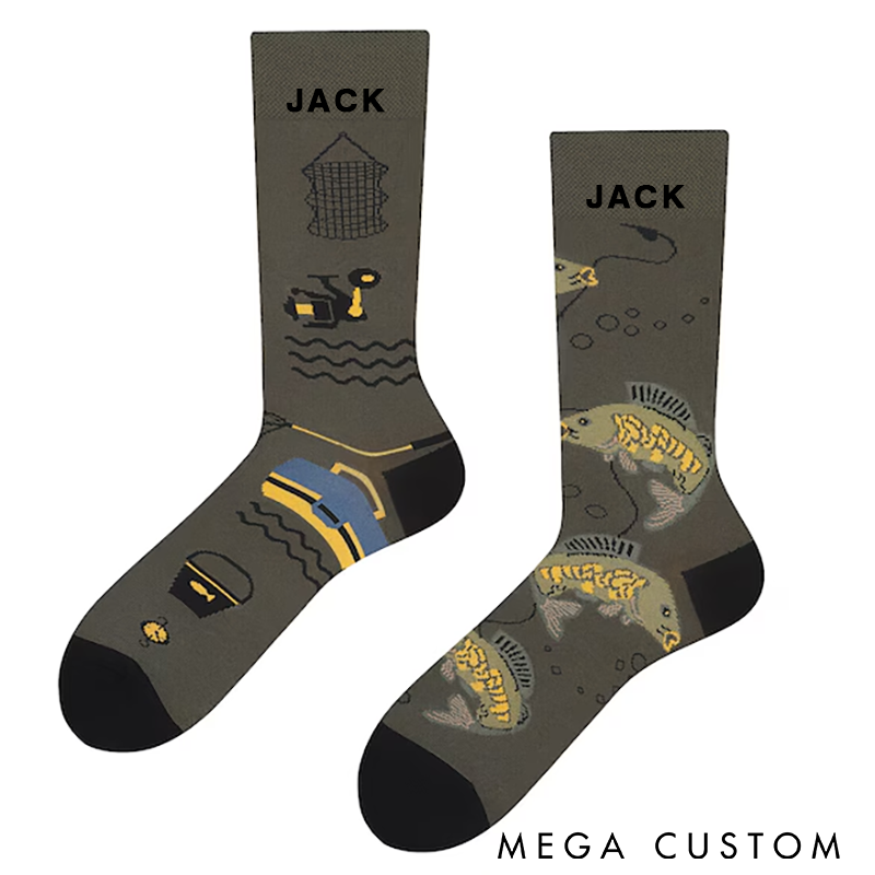 Personalized Fishing Socks Lucky Fishing Socks Comfortable and Fun Gift for Fishermen Unique Outdoor or Everyday Wear for Fishing Lovers