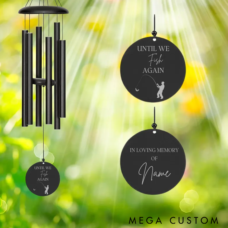 Personalized Fishing Memorial Wind Chime Memorial Wind Chime for Fisherman Sympathy gift for loss of dad In Memory of Loved Ones Perfect Tribute for Fishing Enthusiasts