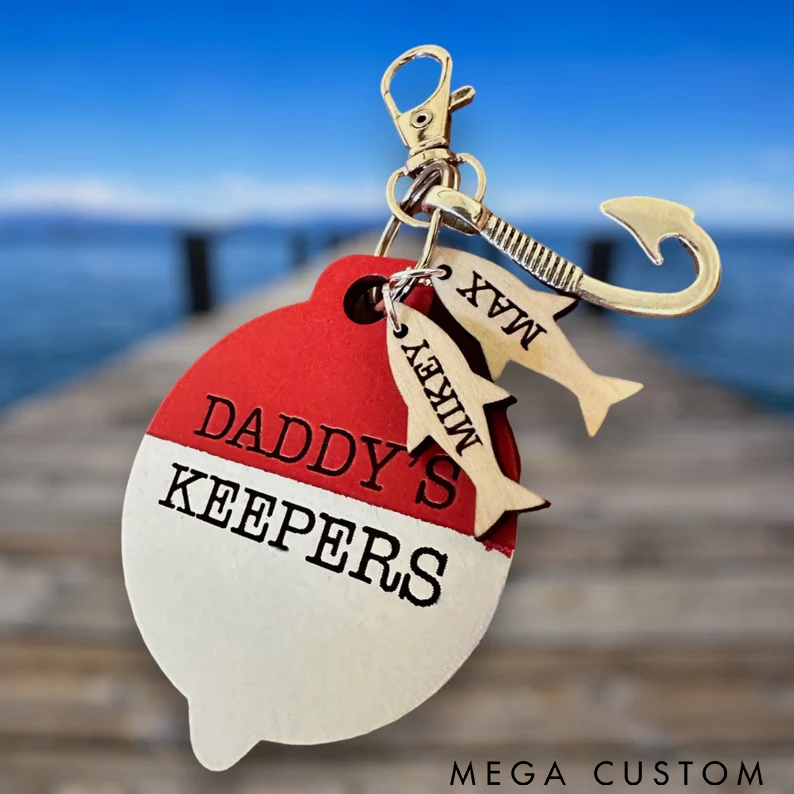 Personalized Fishing Keychain Gift for grandpa  Father's day gift for Dad Pregnancy announcement to Fishing grandpa Perfect Gift for Fishing Lover