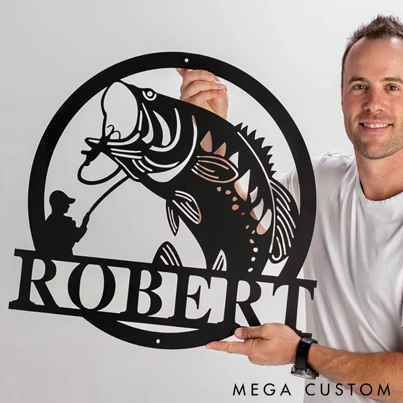  Personalized Fishing Metal Wall Art Fishing Sign Fisherman Gift Perfect for Anglers Home Cabin Decor or Unique Fishing Gifts