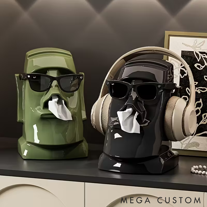 Creative Tissue Box Desktop Storage Box Glasses Earphone Storage Rack Office Organizer Desk Multi-Functional for Glasses Headphones Home or Office Decor