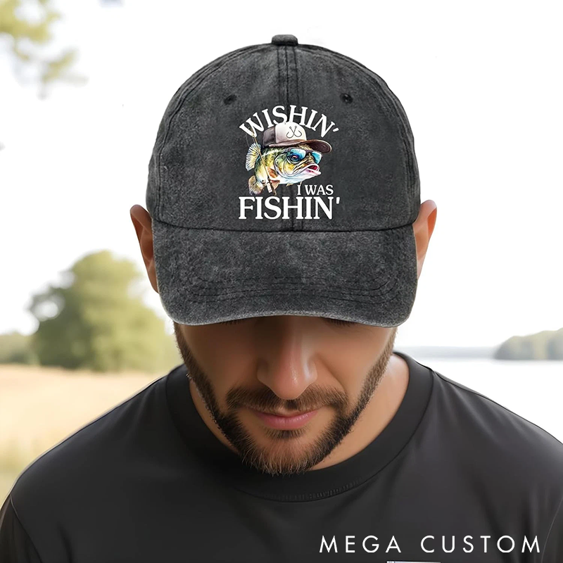 Personalized Fishing Hat Adjustable Cotton Baseball Cap Funny Fishing Design Comfortable and Stylish Gift for Fishing Enthusiasts