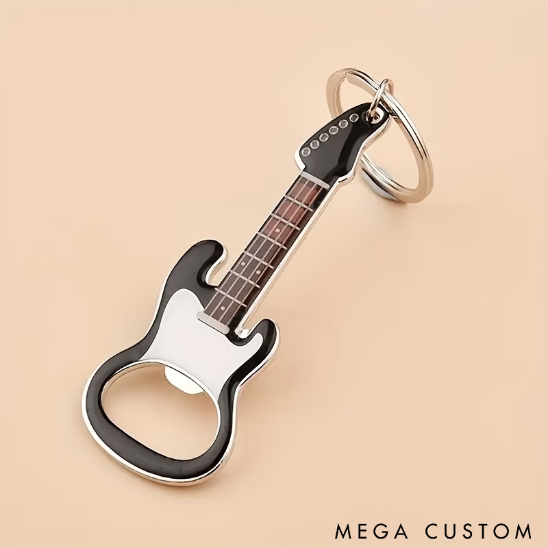 Guitar Keychain Bottle Opener Stylish Metal Design Durable and Portable Perfect for Music Lovers Gifts or Everyday Use
