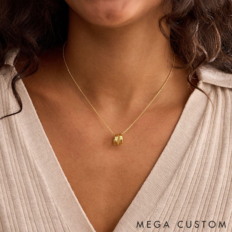 Personalised Circle Name Necklace Custom Gold Hoops Necklace Engraved Necklace Family Necklace Womens Necklace Christmas Gift for Her