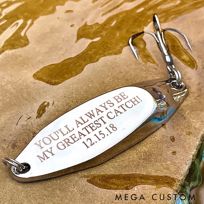 Personalized Fishing Lure Engraved Fishing Lure Custom Text and Time Fishing Gifts for Him Gift for Boyfriend Fathers Day Gift Retirement Gift Husband