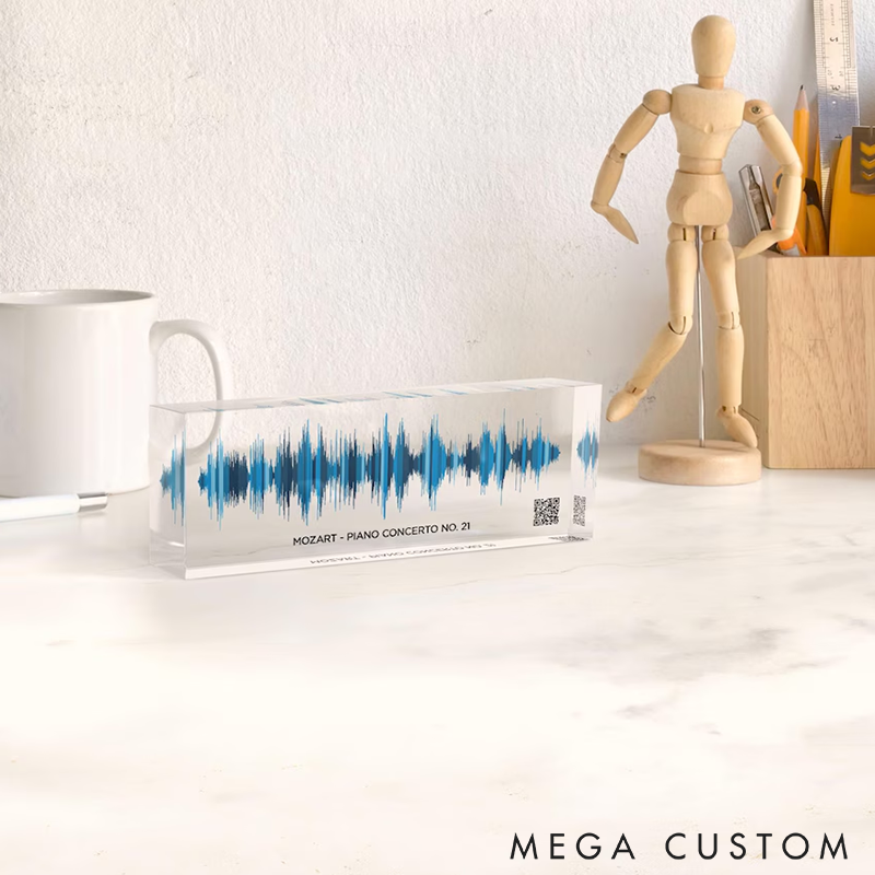 Personalized Soundwave Acrylic Plaque Custom Song Voice or QR Code Display Unique Music Gift Home Decor for Special Occasions