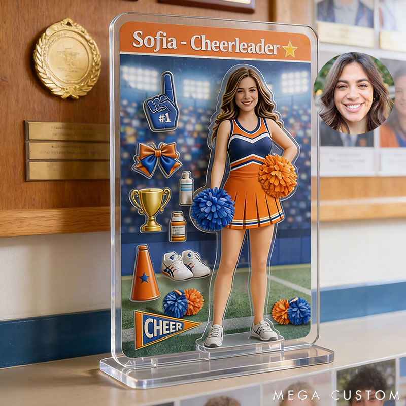 Personalized Cheer Squad Theme Acrylic Decor Custom Photo Gifts for Cheer Squad Members