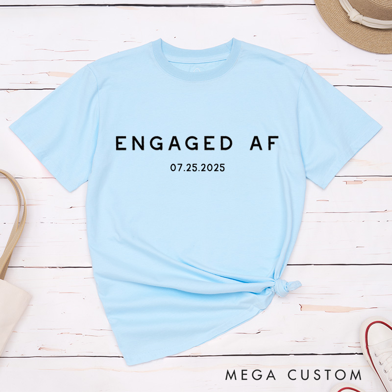 Personalized Engaged AF Funny Engagment Fiance Classic T-Shirt  