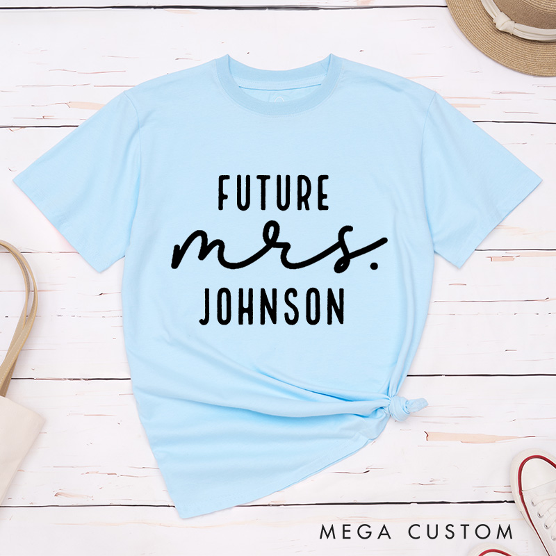 Personalized Minimalist Future Mrs Fiancee Engagement Fiancée Classic T-Shirt