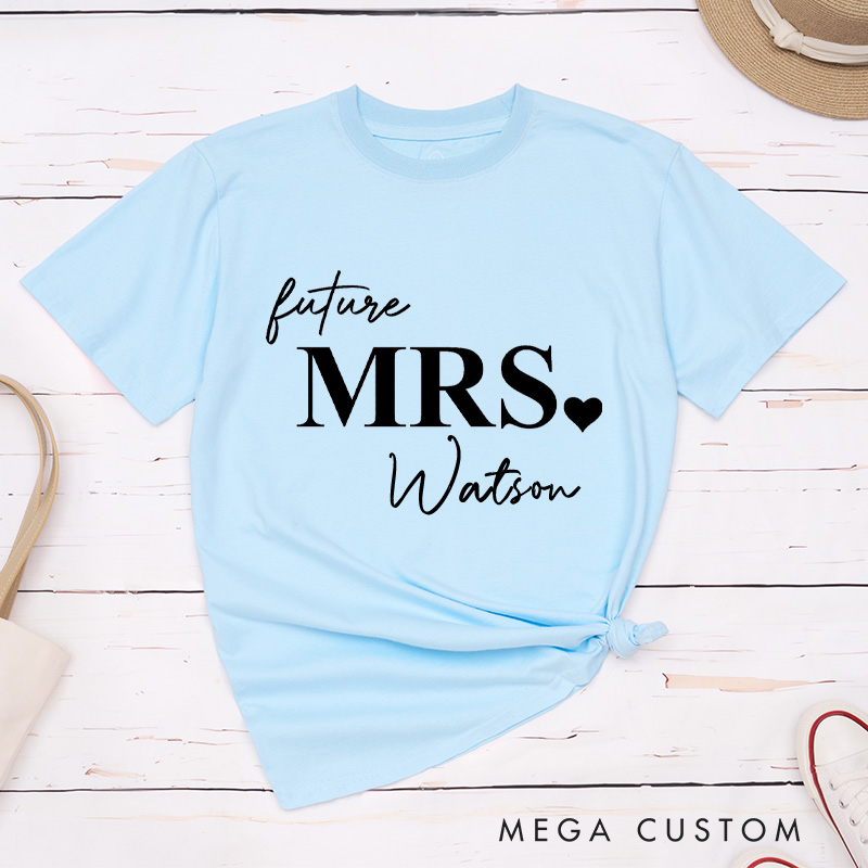 Personalized Elegant Future Mrs with Heart Fiancee Engagement Fiancée Classic T-Shirt