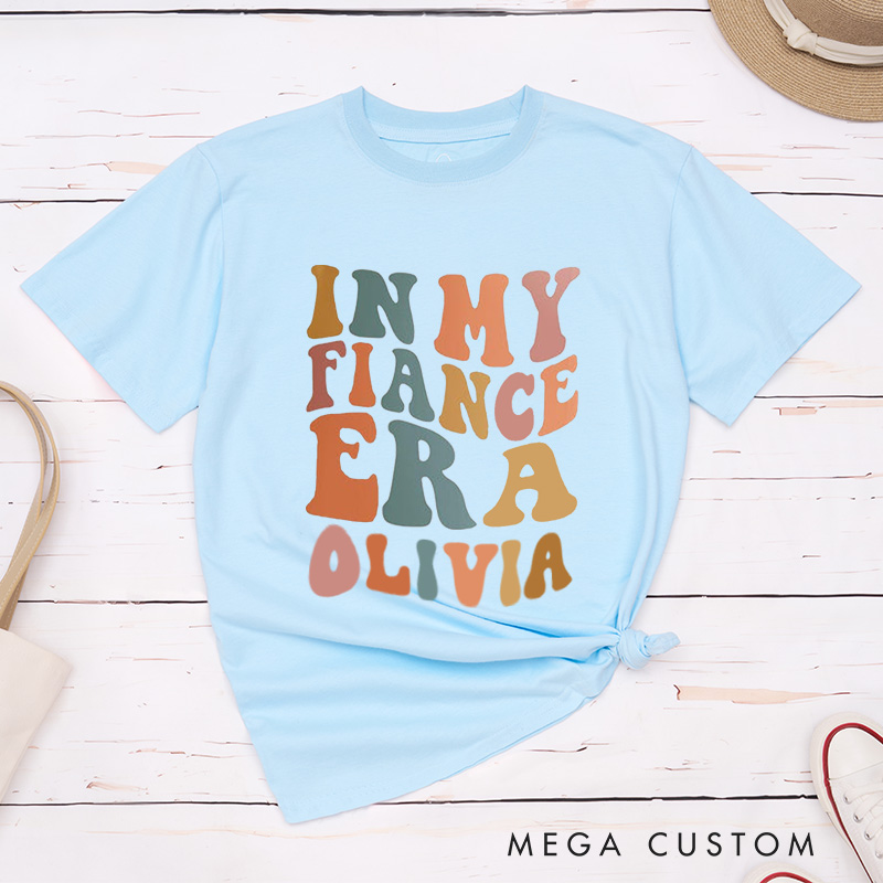 Personalized Retro-Inspired In My Fiance Era in Vibrant Earthy Colors Fiancee Engagement Fiancée Classic T-Shirt