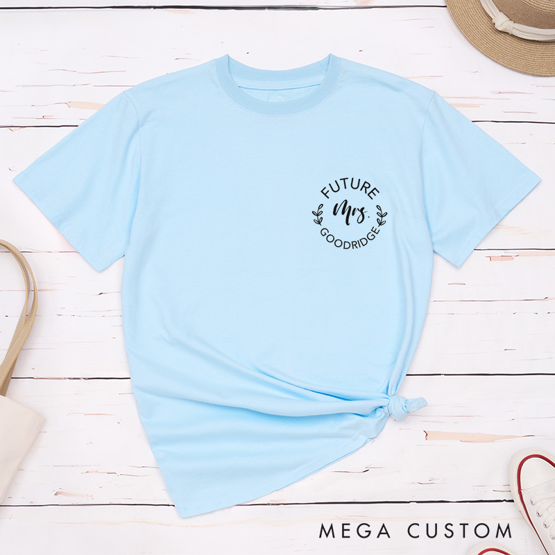 Personalized Future Mrs with Floral Accents Engagment Fiance Classic T-Shirt  