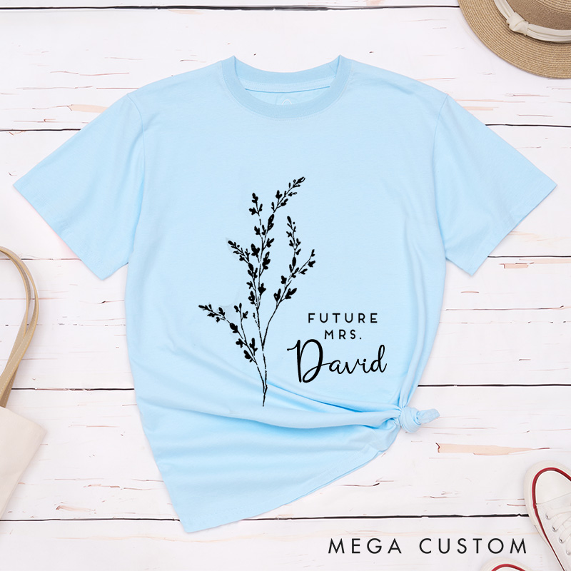 Personalized Sweet Holly Future Mrs Fiancee Engagement Fiancée Classic T-Shirt