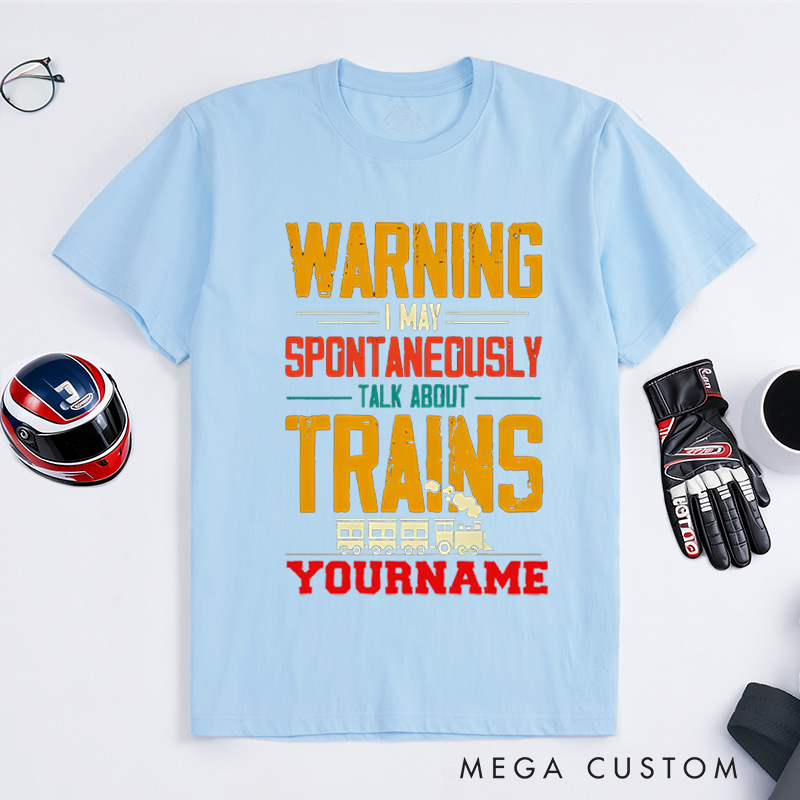 Personalized Train Enthusiast T-Shirt Custom Train Enthusiast T-Shirt Locomotive Shirt Train Lover Gift