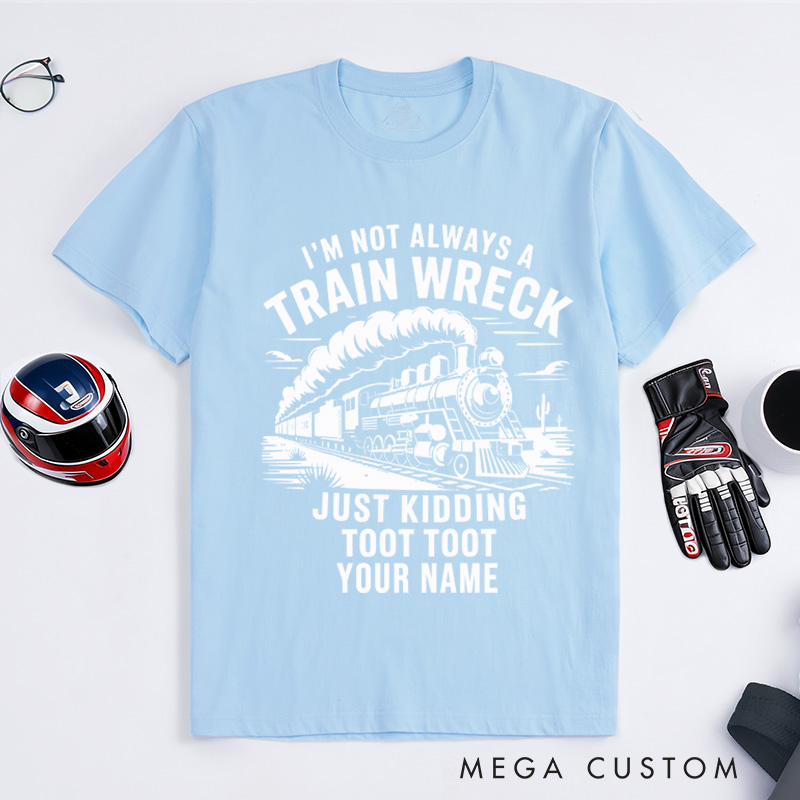 Personalized Train Enthusiast T-Shirt Custom Train Wreck Design Shirt Train Lover Gift