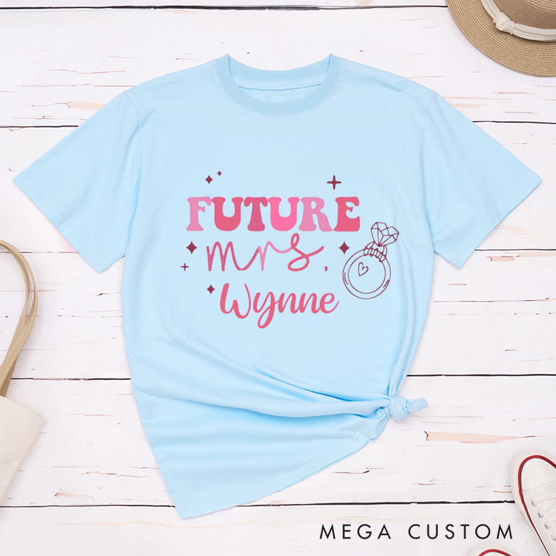 Personalized Playful Future Mrs. Engagement Fiance Classic T-Shirt  