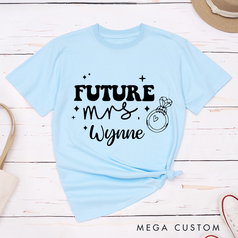 Personalized Playful Future Mrs. Engagement Fiance Classic T-Shirt  