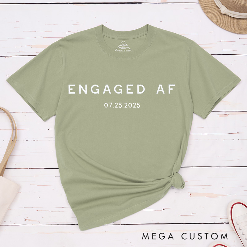 Personalized Engaged AF Funny Engagment Fiance Classic T-Shirt  