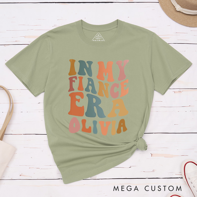 Personalized Retro-Inspired In My Fiance Era in Vibrant Earthy Colors Fiancee Engagement Fiancée Classic T-Shirt