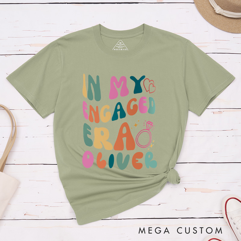 Personalized In My Engaged Era in Vibrant Colors Fiancee Engagement Fiancée Classic T-Shirt