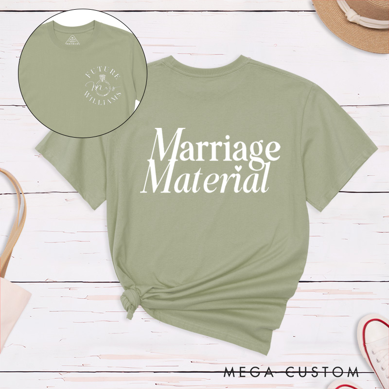 Personalized Elegant Marriage Material Future Mrs. Fiancee Engagement Fiancée Classic T-Shirt